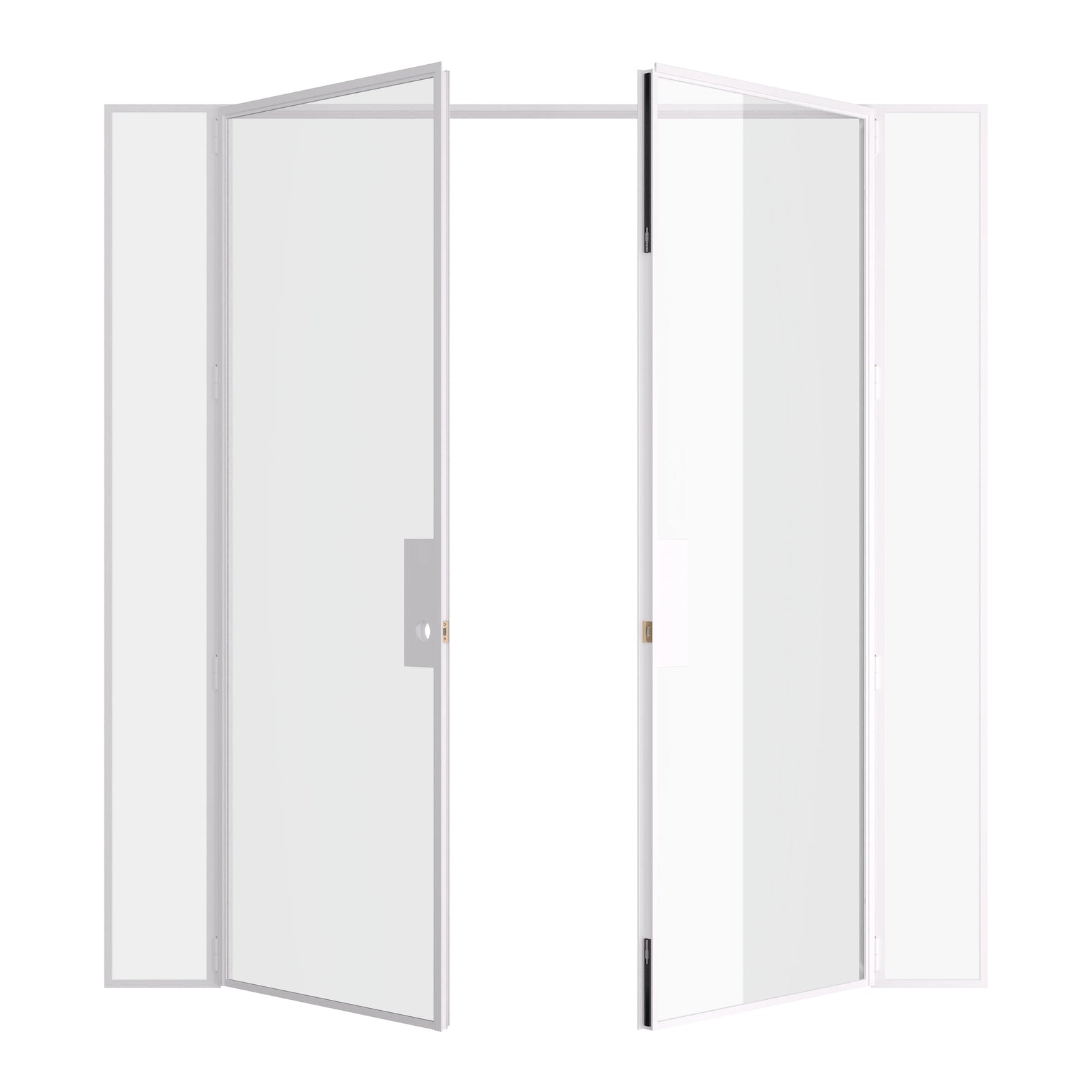 Pinkys Air Lite interior steel door, double, flat, with side windows, open