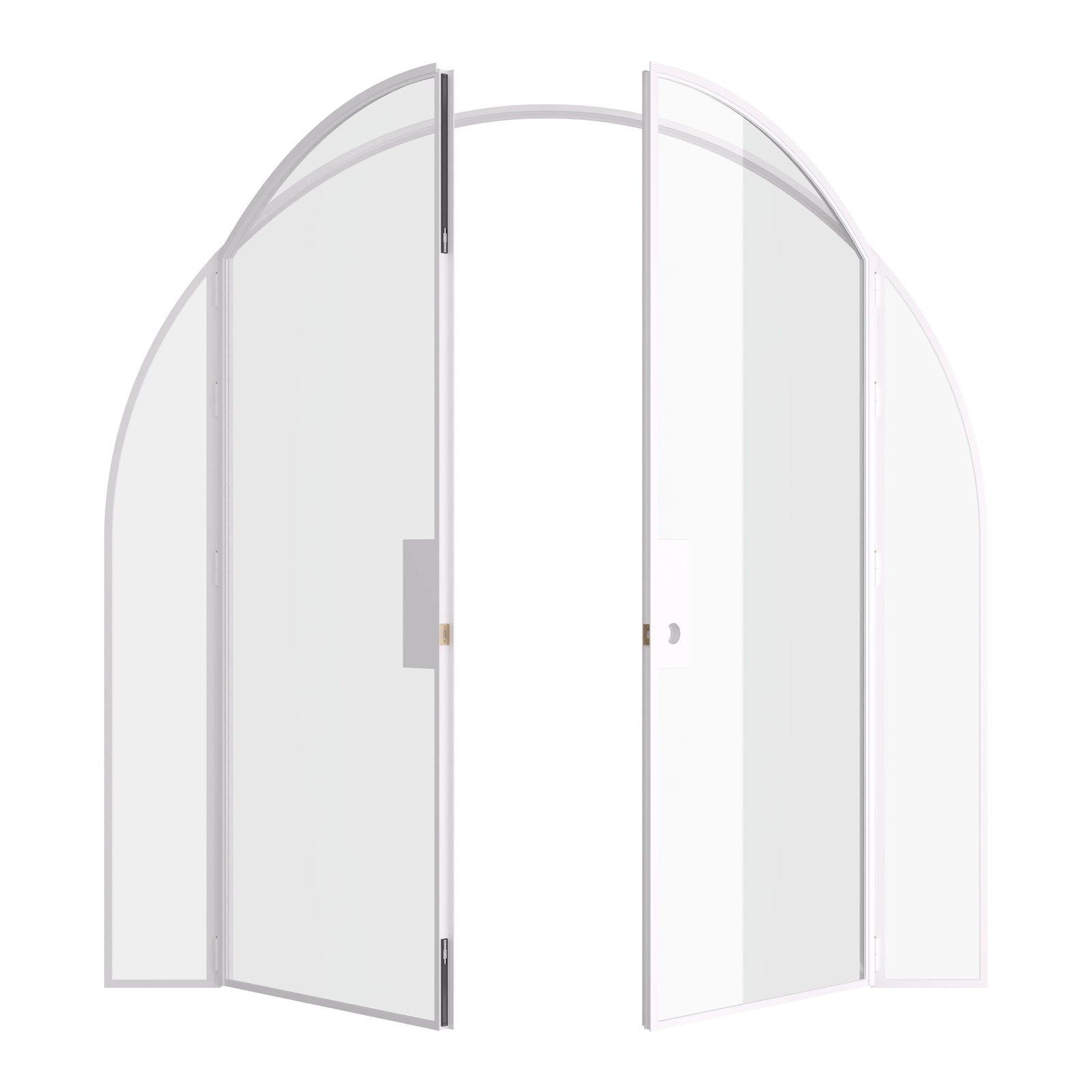 Pinkys Air Lite interior steel door, double, full arch, with side windows, open