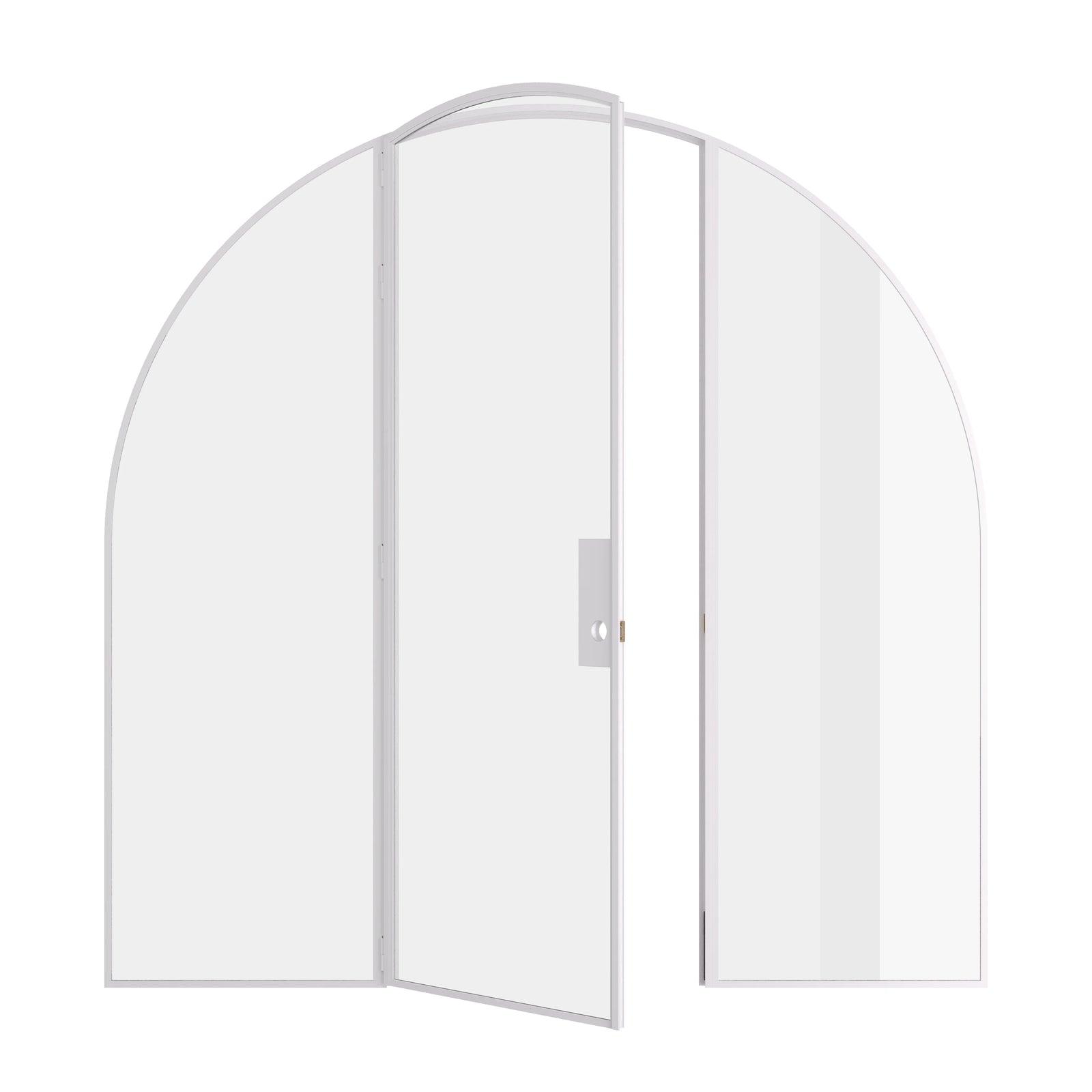 Pinkys Air Lite interior steel door, single, arch, with side windows, open