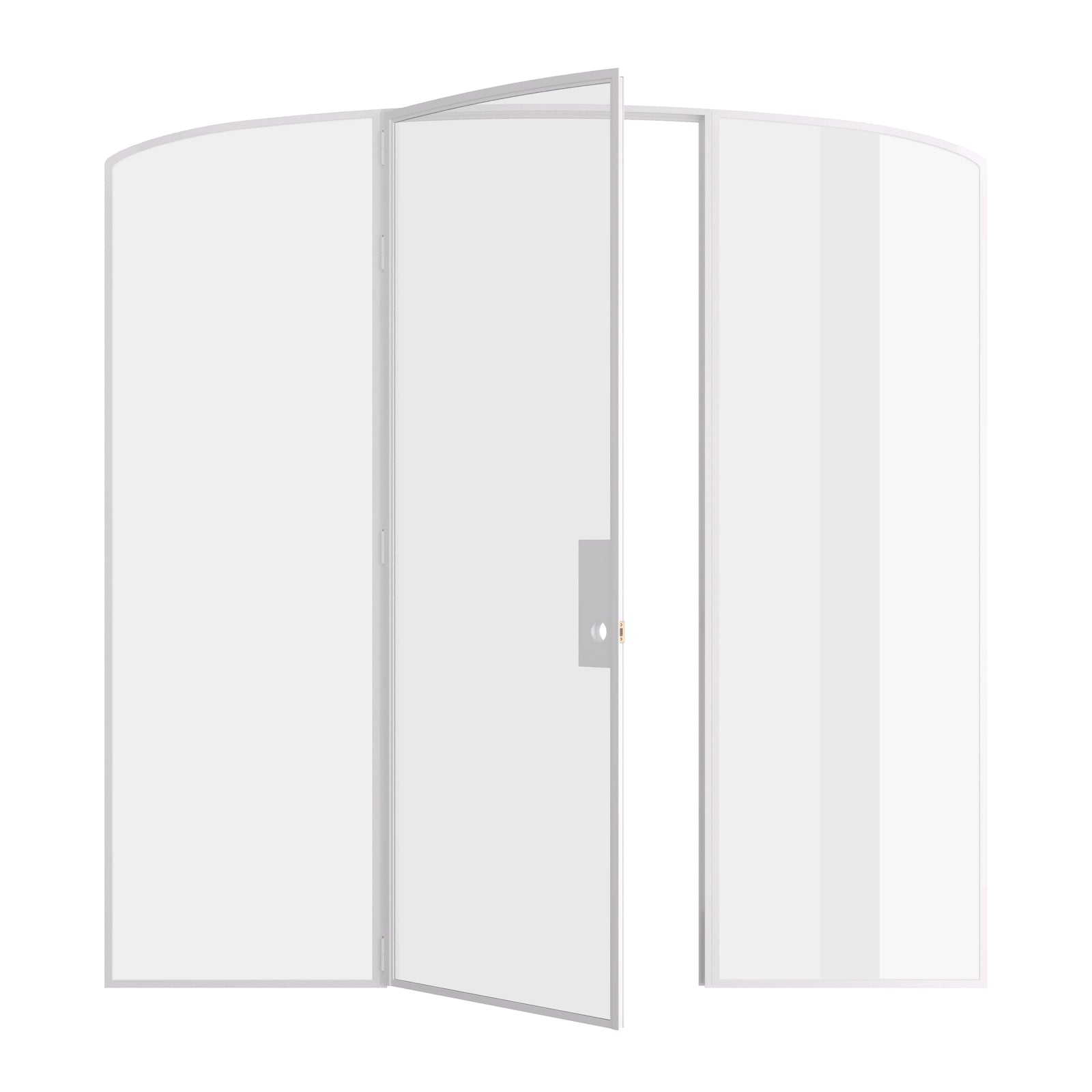 Pinkys Air Lite interior steel door, single, mini arch, with side windows, open