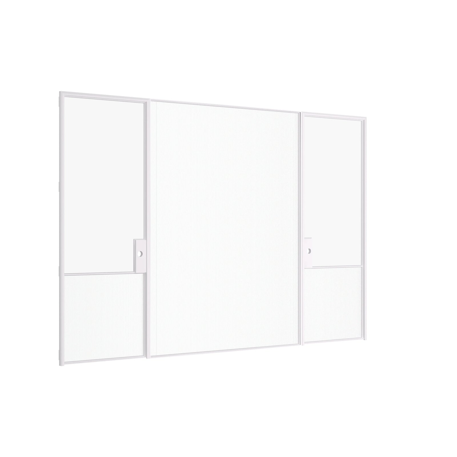 Pinkys Air Grand interior steel door, dual single, flat, with a fixed middle panel, closed