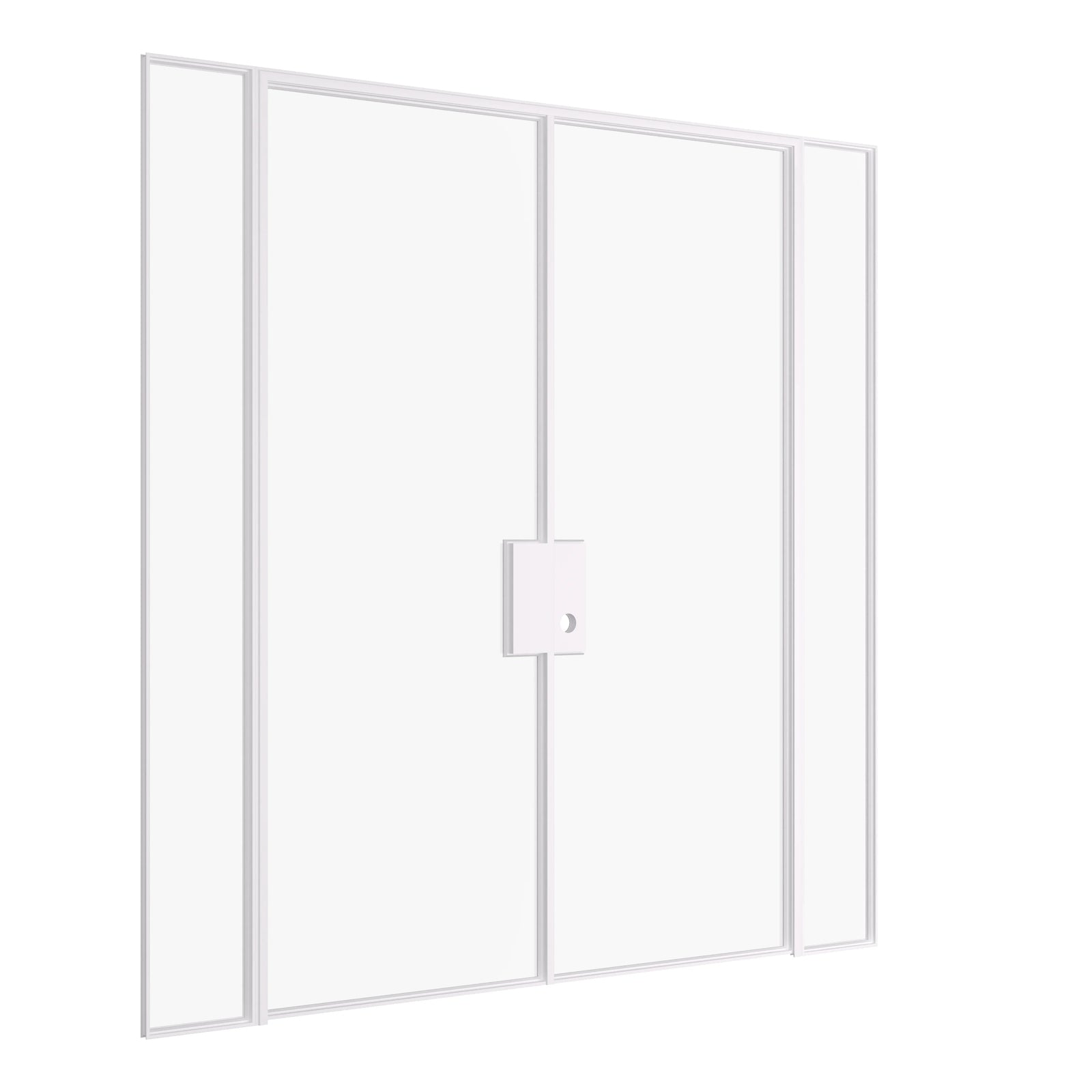 Pinkys Air Lite interior steel door, double, flat, with side windows, closed