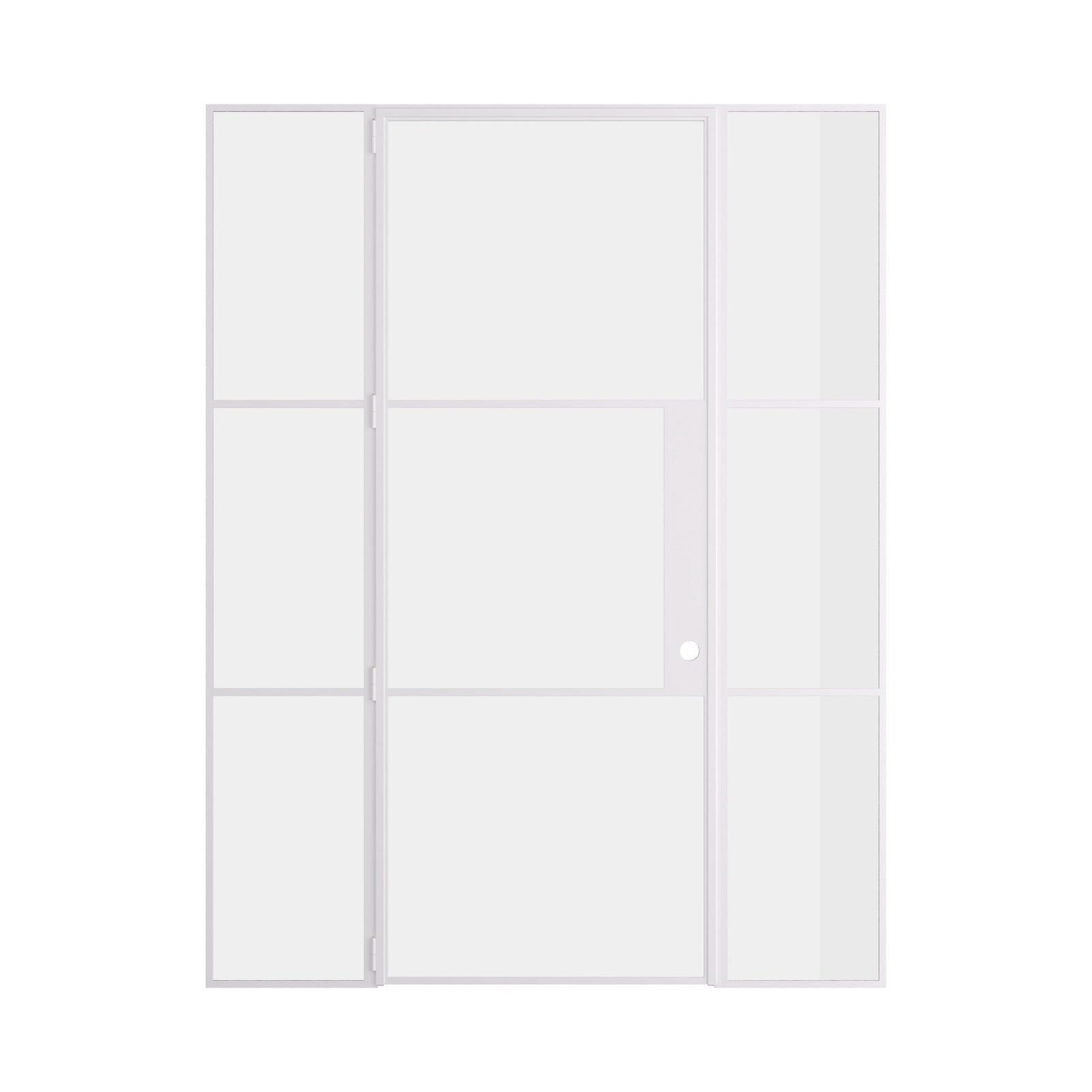 Pinkys Air 4 interior steel door, single, flat, with side windows, closed
