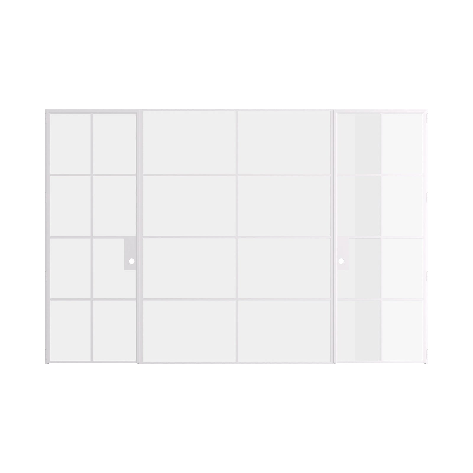 Pinkys Air 5 interior steel door, dual single, with a fixed middle panel, closed