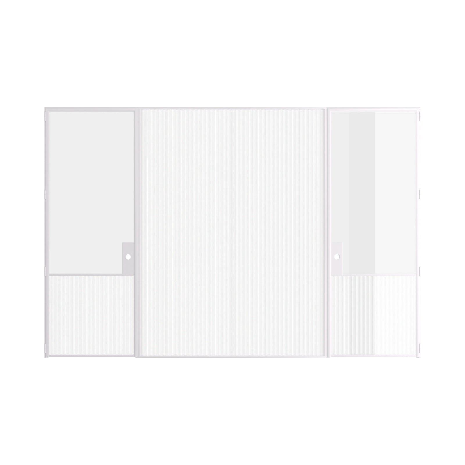 Pinkys Air Grand interior steel door, dual single, flat, with a fixed middle panel, closed