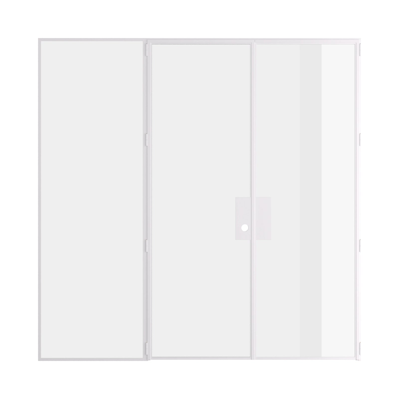 Pinkys Air Lite interior steel door, double, flat, with a left side window, closed