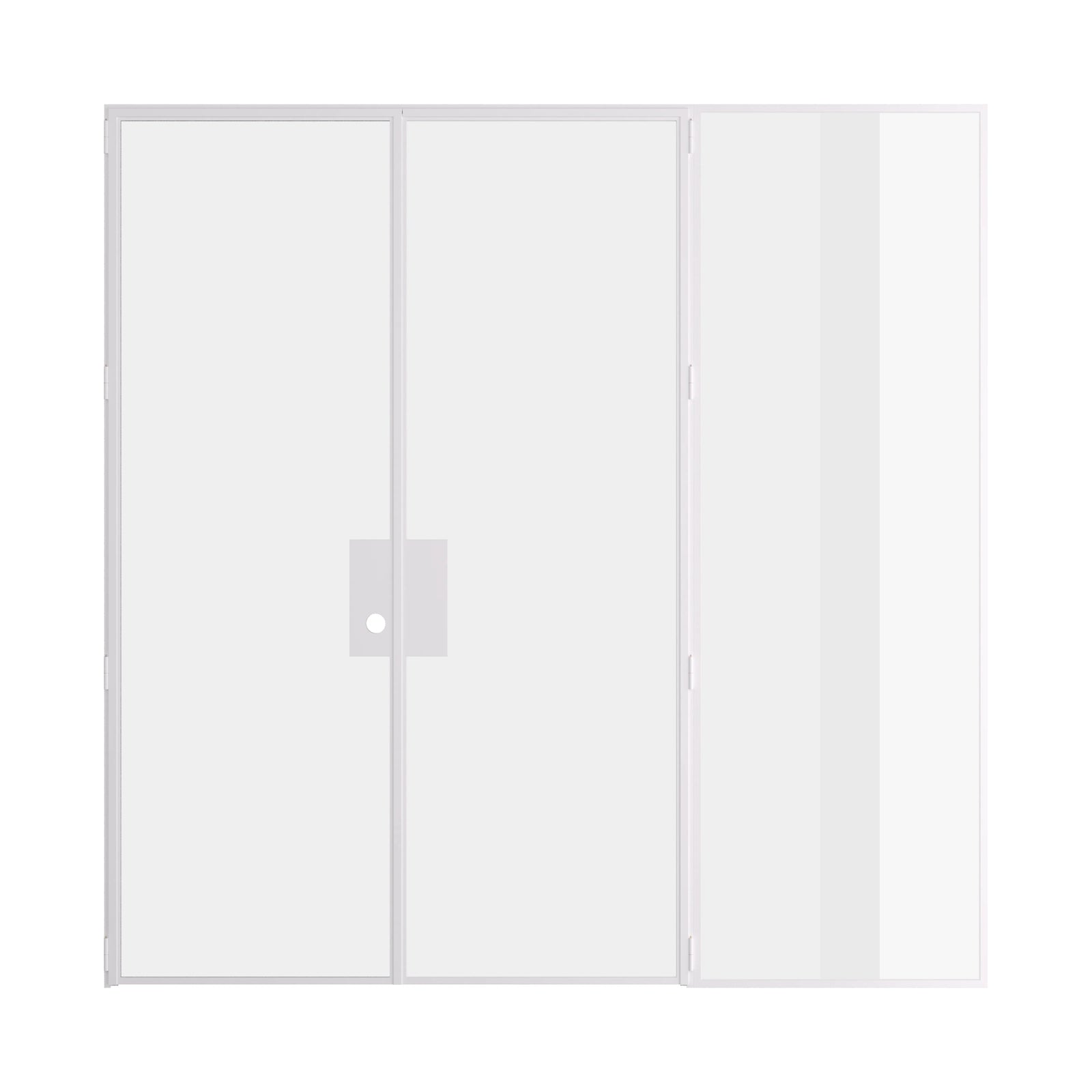 Pinkys Air Lite interior steel door, double, flat, with a right side window, closed