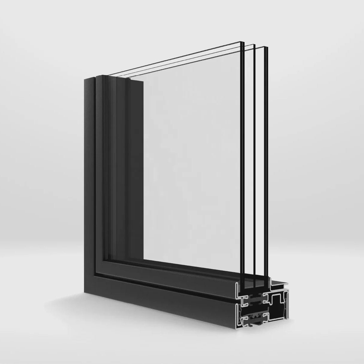 Corner Piece of OTTOSTUMM's W75 Thermally Broken Steel System.