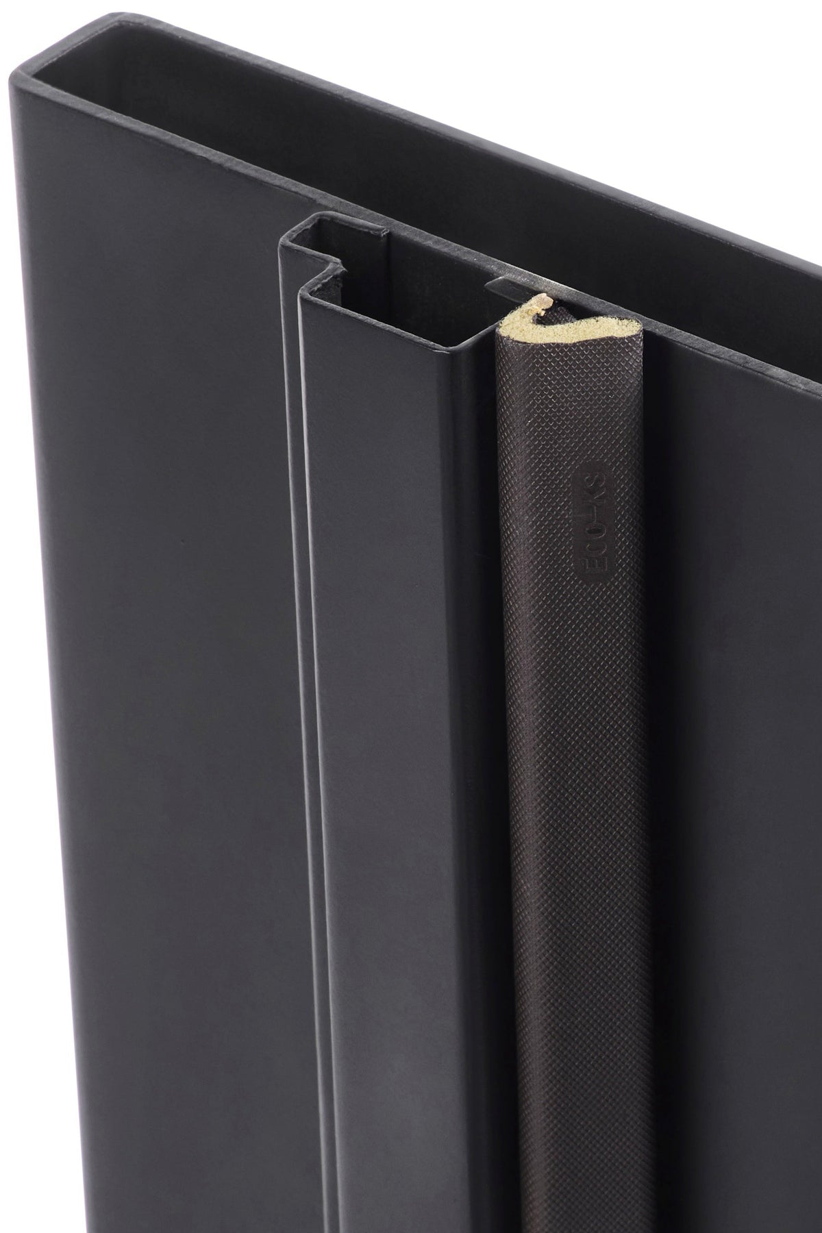 Macro Photograph of Weather Stripping on a Steel Door