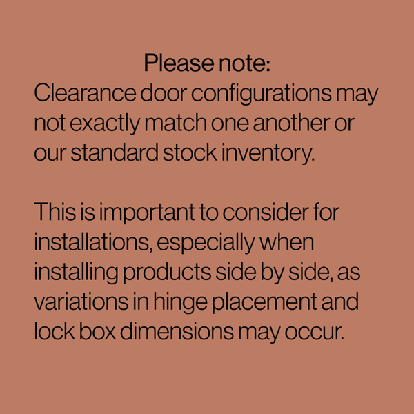 Clearance door disclaimer for air doors