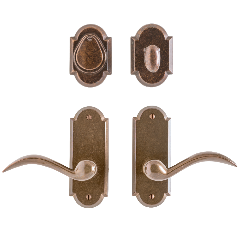 Rocky Mountain Hardware Medium Arched Escutcheon Backplate with Separate Deadbolt