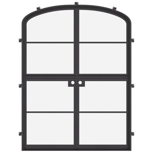 Curved-top steel Dutch door for beach homes