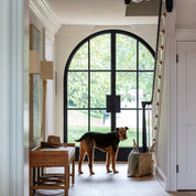 Air 7 double full arch steel front doors, contemporary steel entry door with full arch tops