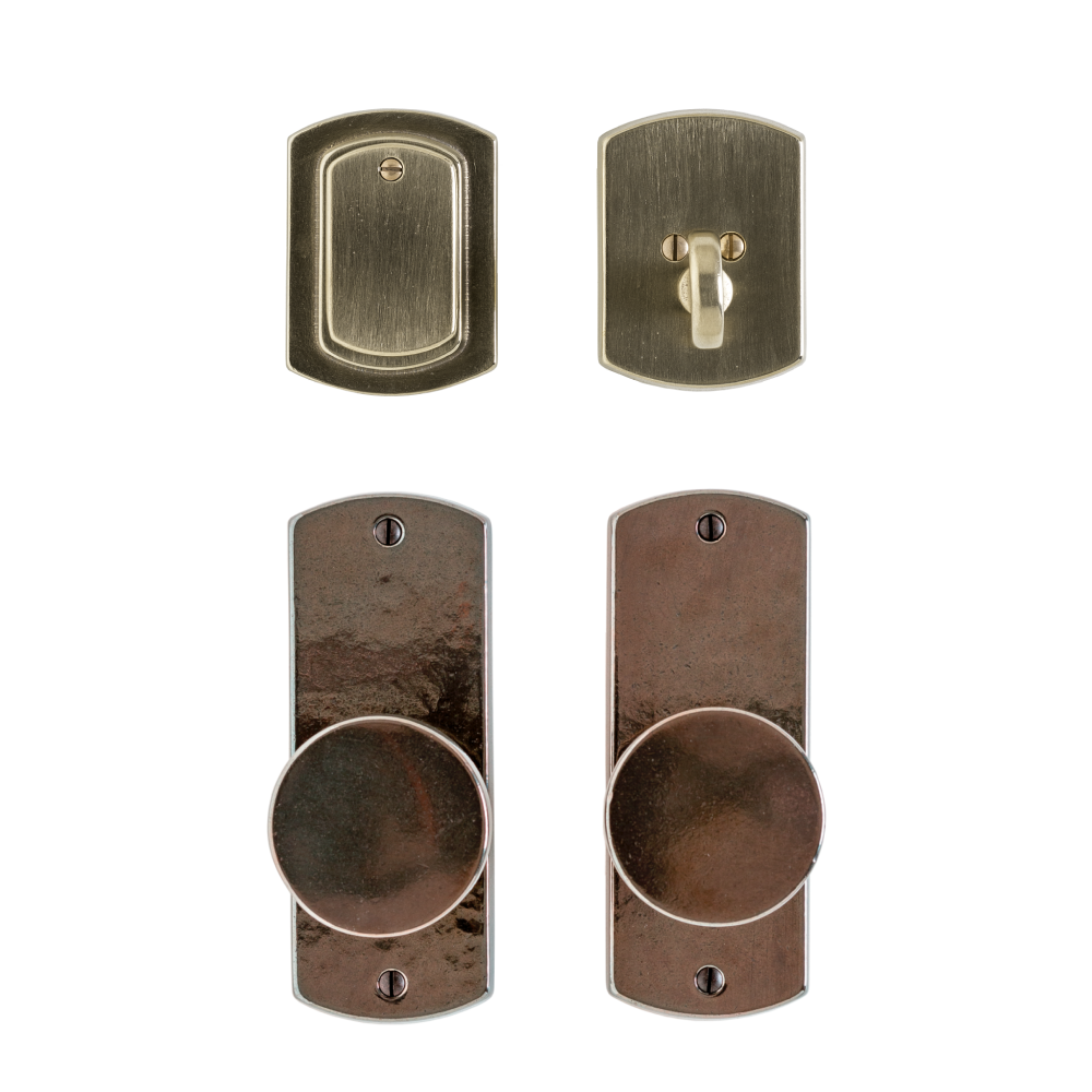 Rocky Mountain Hardware Medium Curved Escutcheon Backplate with Separate Deadbolt