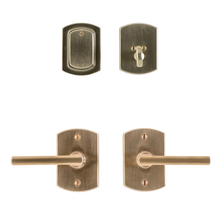 Load image into Gallery viewer, Rocky Mountain Hardware Small Curved Escutcheon Backplate with Separate Deadbolt