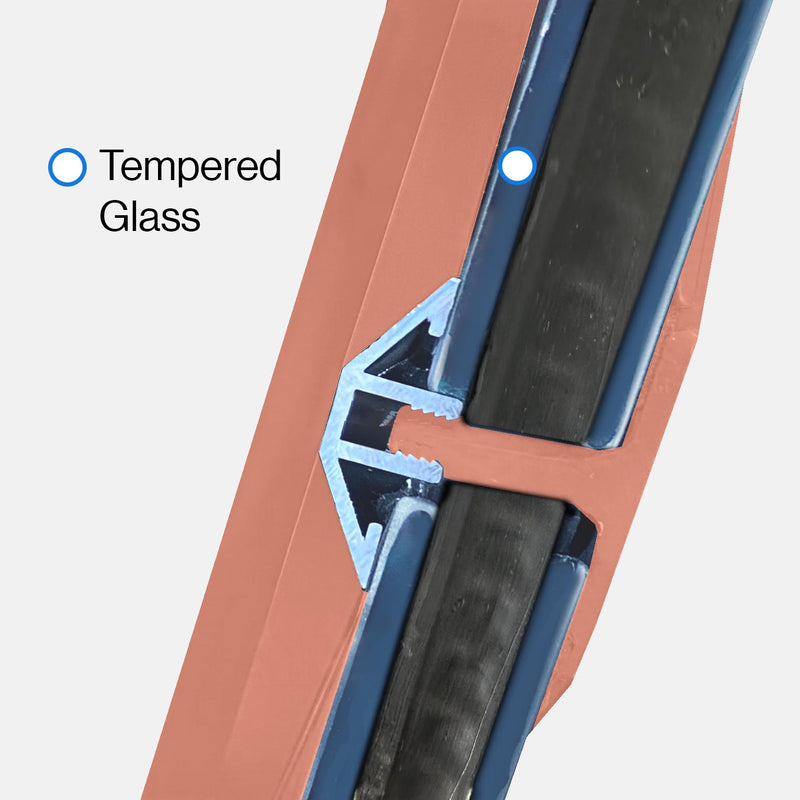 Tempered glass on Iron and steel doors
