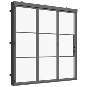 black steel patio bi fold doors