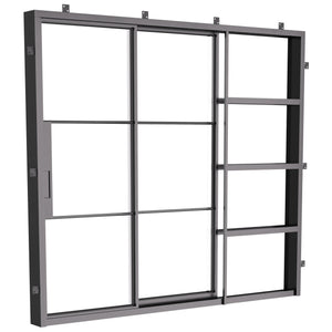 Slim steel pocket door for bedroom balcony