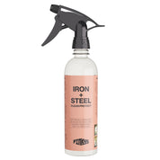 Iron + steel clean protect spray bottle.