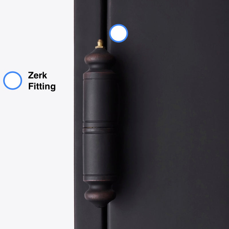 iron door ornate bullet hinge with zerk fitting for oil rubbed bronze iron door