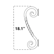 Juno hand forged bronze pull handle for iron doors.