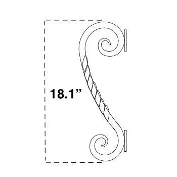 Juno hand forged bronze pull handle for iron doors.
