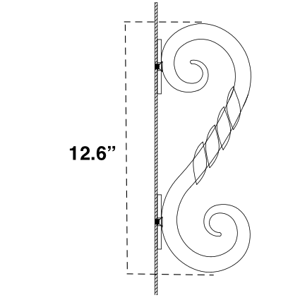 Juno elegant bronze iron door pull handle with hand made design.