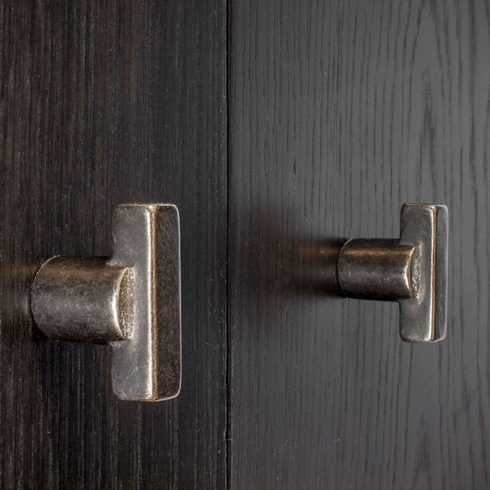 metro cabinet knob from rocky mountain hardware on cabinet door