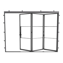 Load image into Gallery viewer, open black steel accordion door
