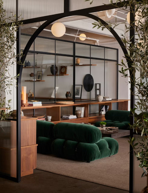 Vignette of PINKYS showroom with luxurious furniture