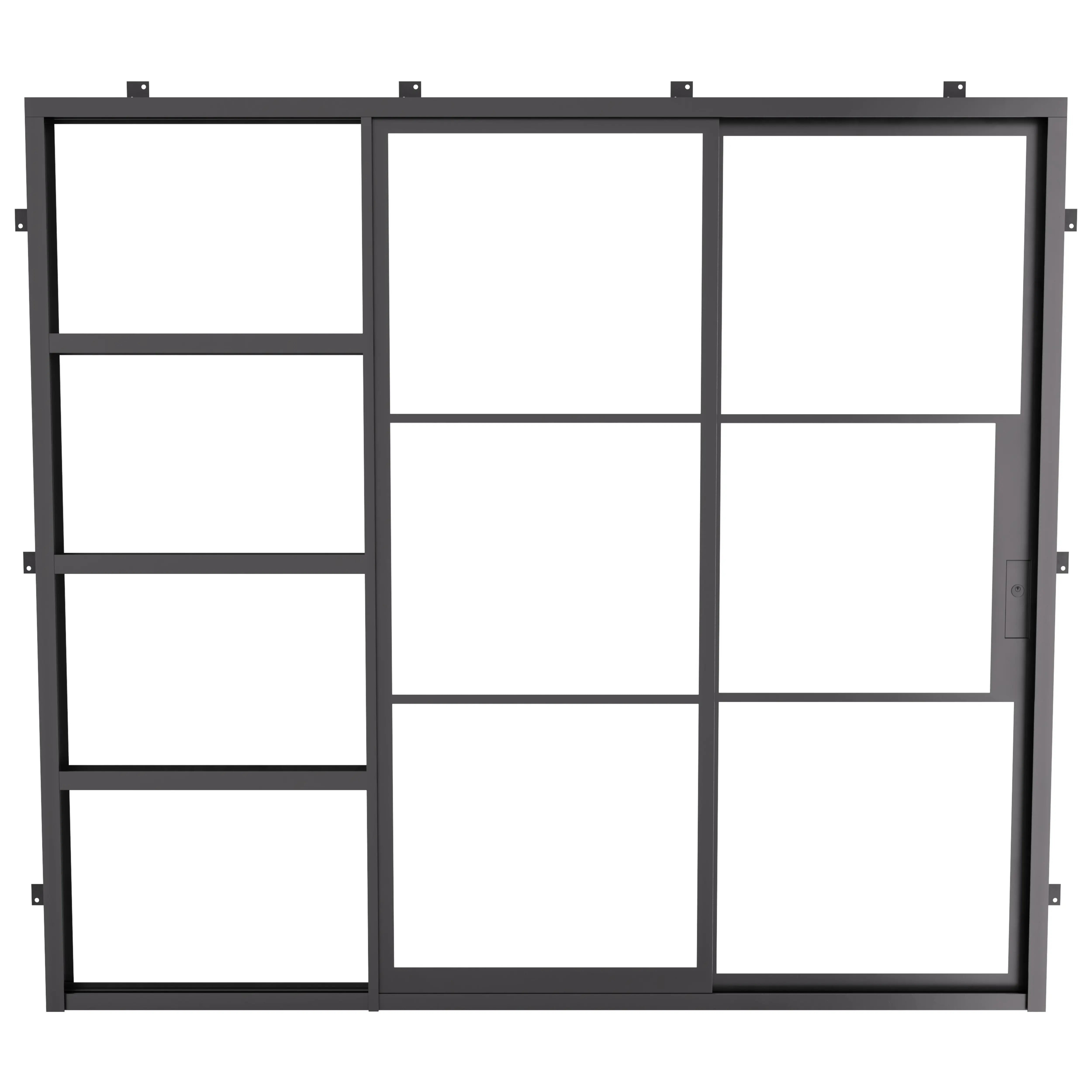 pre-hung divided glass slider that pockets inside wall