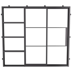 pre-hung divided glass slider that pockets inside wall