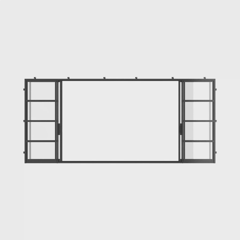 Architectural double pocket slider with slim frames.