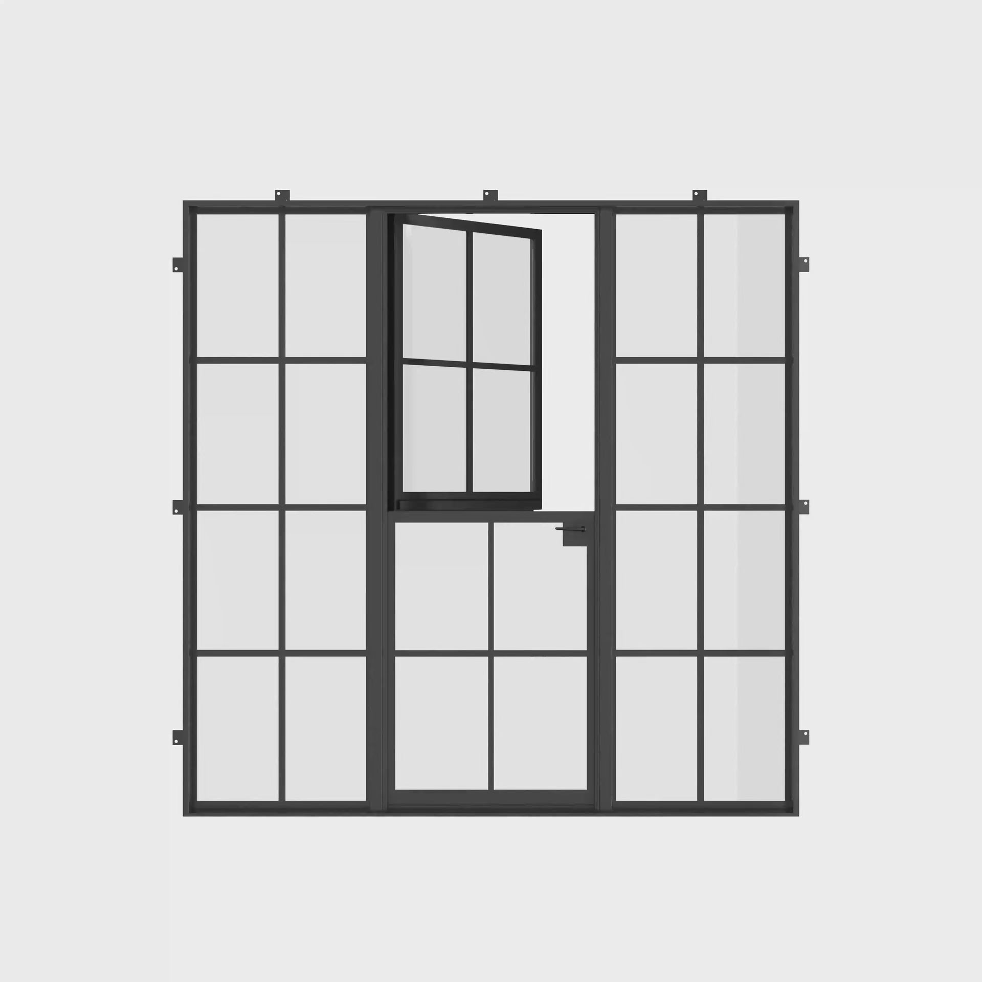 Air 5 Dutch single flat exterior door with side windows and tempered glass