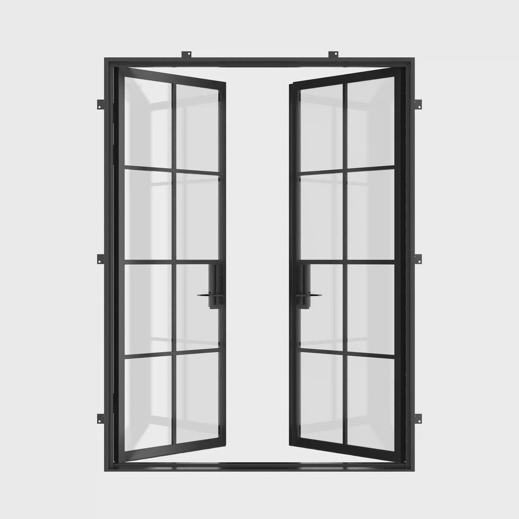 exterior double flat doors with energy-efficient steel build
