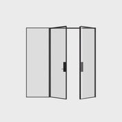 Pre-hung double steel door with left sidelight and modular frame system.