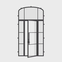 Air 4 with Side Windows and Mini Arch Top Window - Single Flat by Pinky’s Iron Doors — home doors, view 6