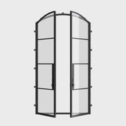 360 turnaround video of tall arch top steel doors
