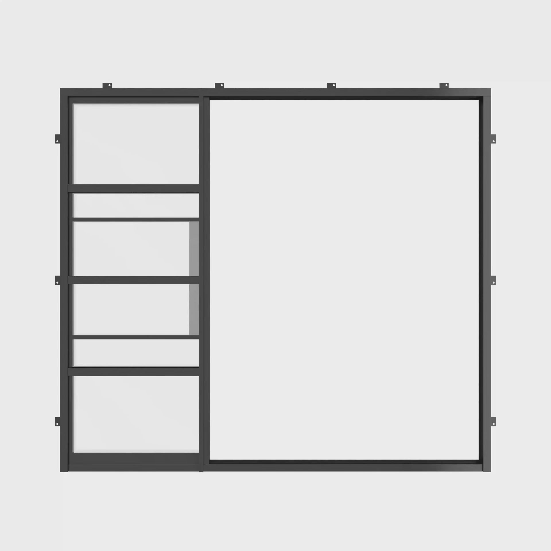 minimalist cold-rolled steel pocket door system