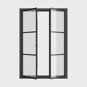 Portrait double casement steel window, thermal break, narrow sightlines