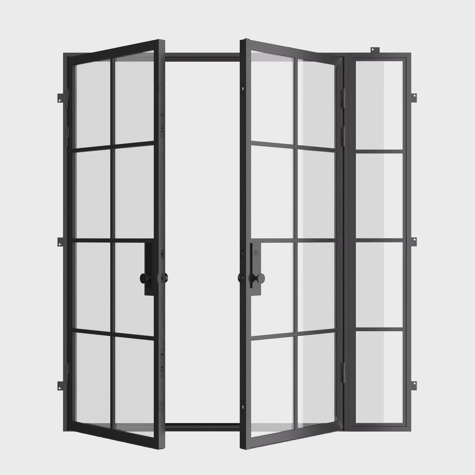 minimalist double entry doors with left sidelight and insulated construction