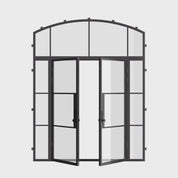 Air 4 black thermally broken double flat door with arch top window
