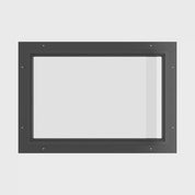 wide steel window with thermal break and clean lines