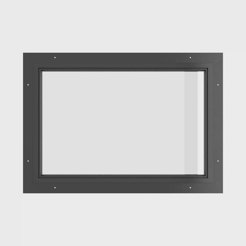 wide steel window with thermal break and clean lines