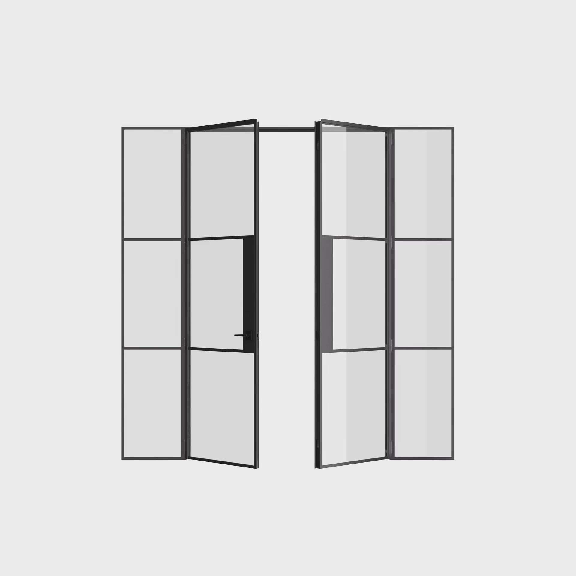 Air 4 architectural double doors with side lites and slim mullion layout