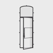 Air 4 single flat steel door with mini arch top glass and narrow sightlines