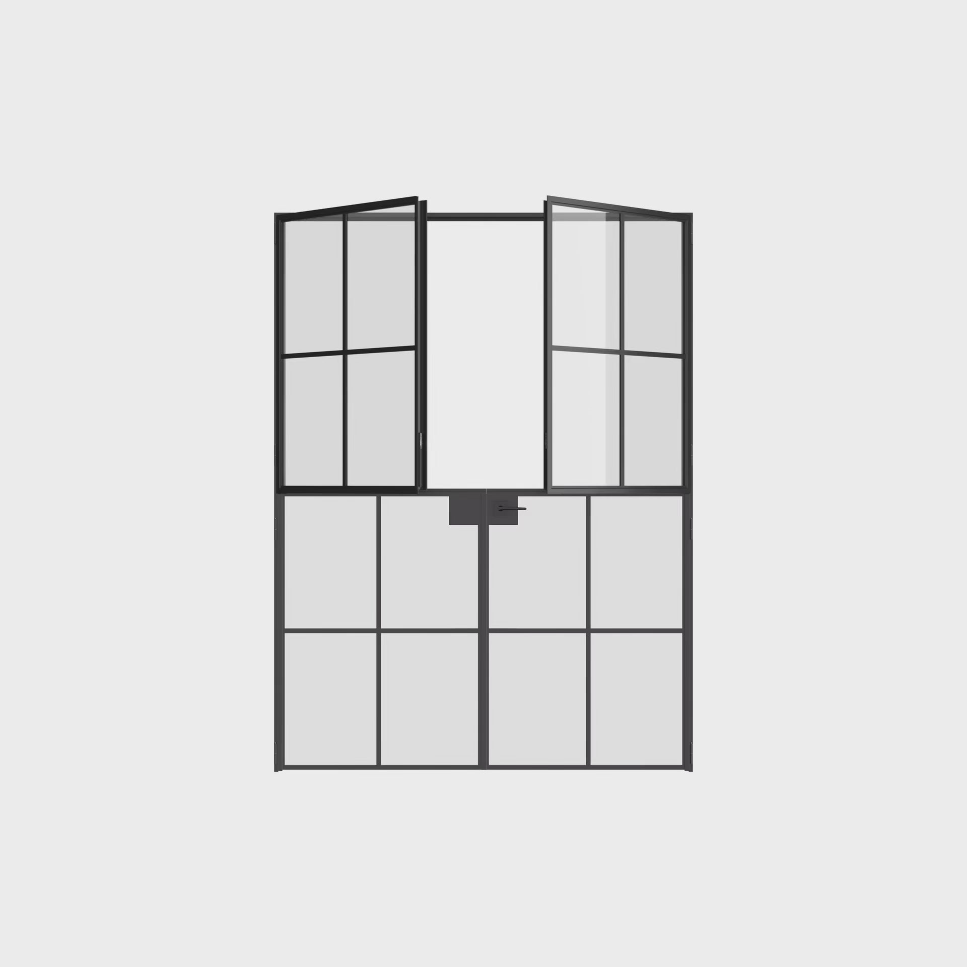 Interior Dutch double flat hot-rolled steel doors, modular system