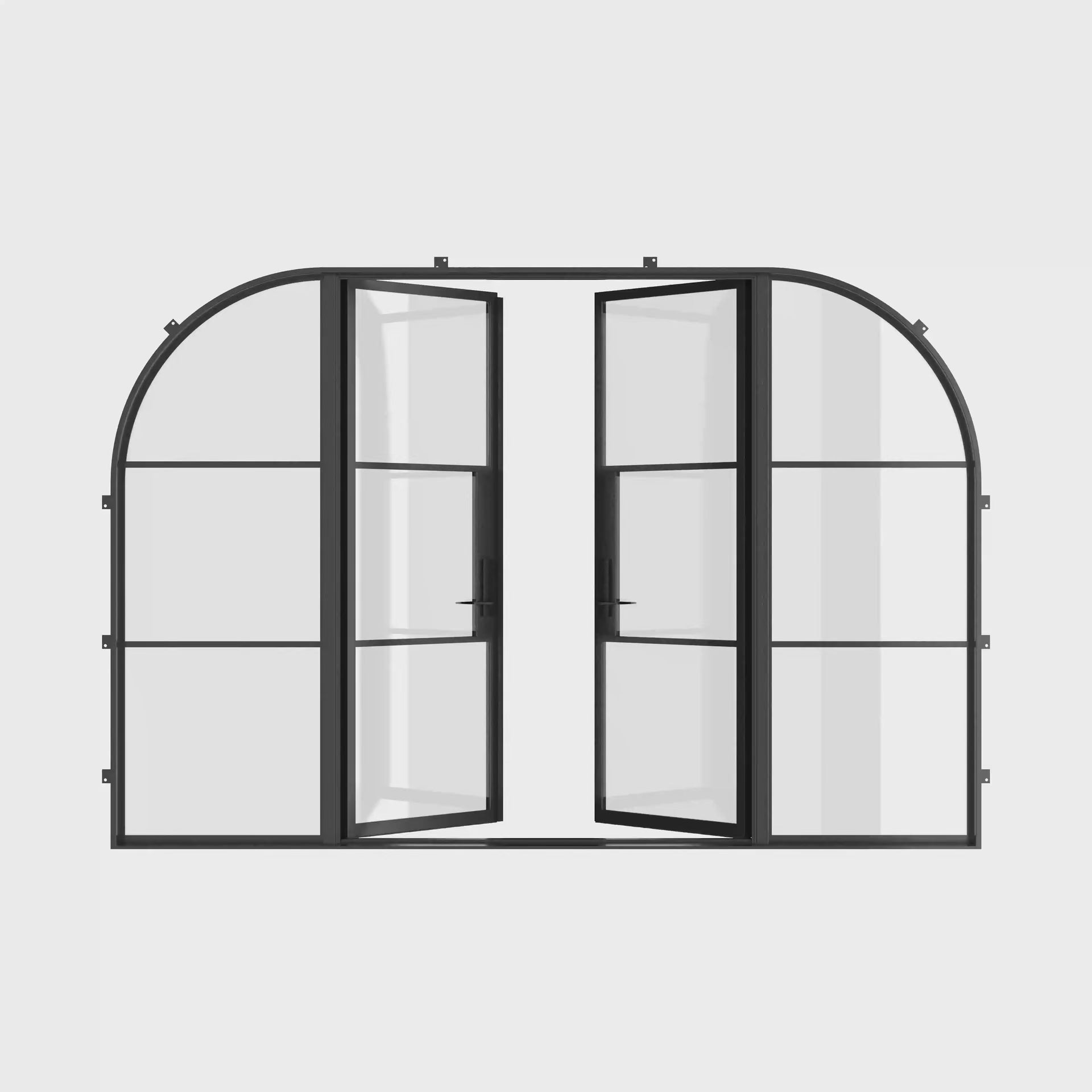 Air 4 Loop black steel double entry with side windows and clean flat profile