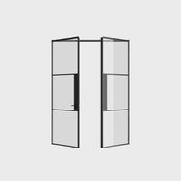 Air 4 contemporary double flat doors with strong OTTOSTUMM steel frame