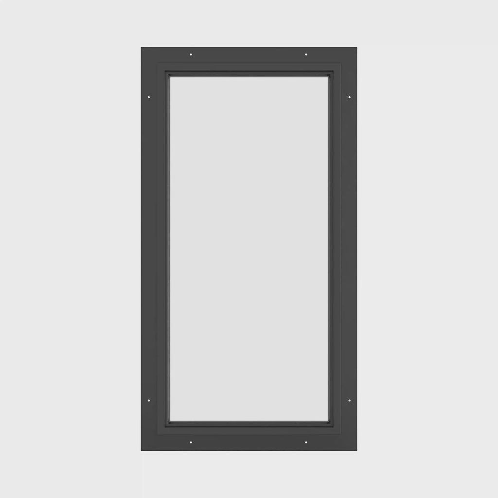 portrait steel window with low-e glass for passive solar design